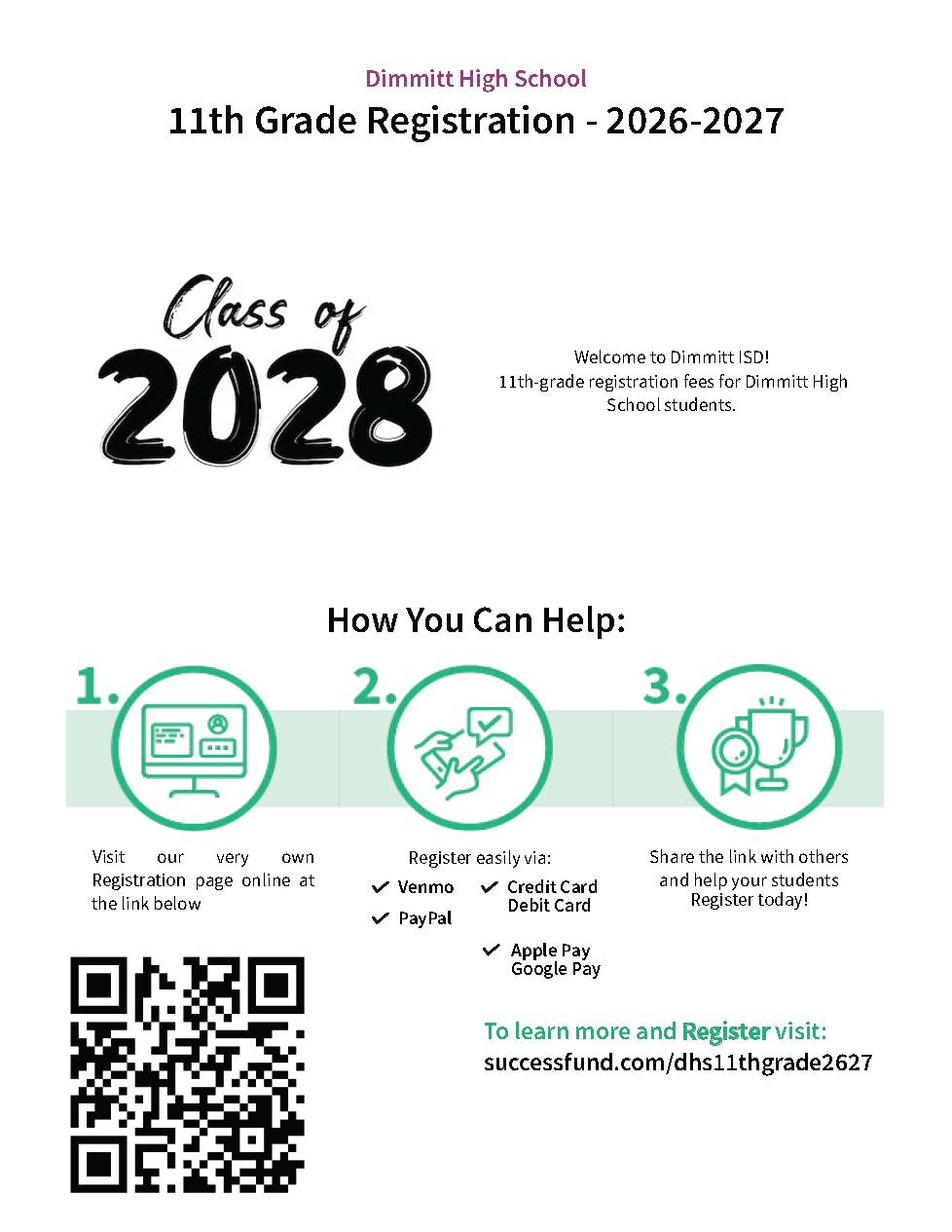 11th Grade Registration Fees